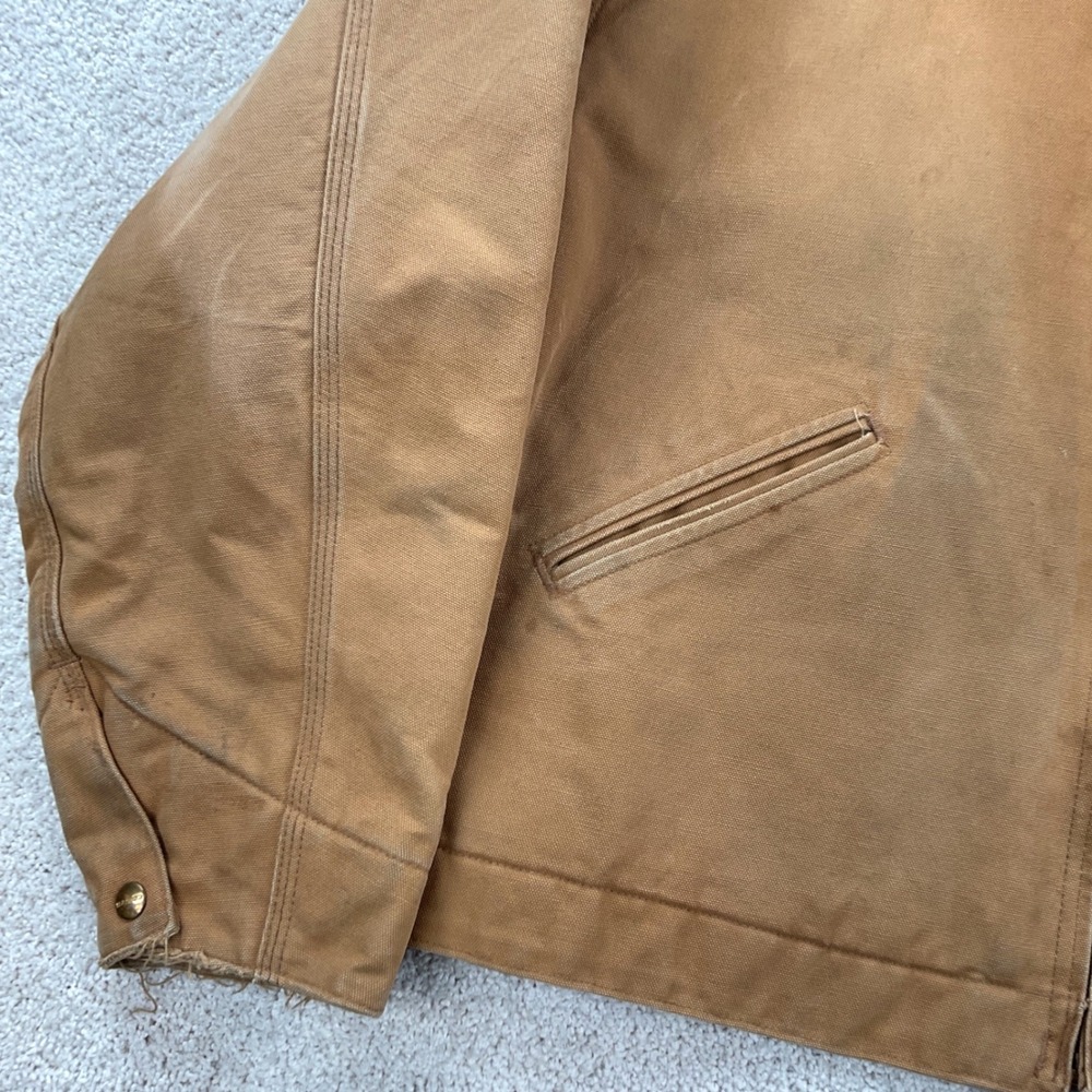 Vintage Carhartt Detroit Jacket Brown Canvas Blanket Lined Made in USA 52 6BLJ - Picture 6 of 14